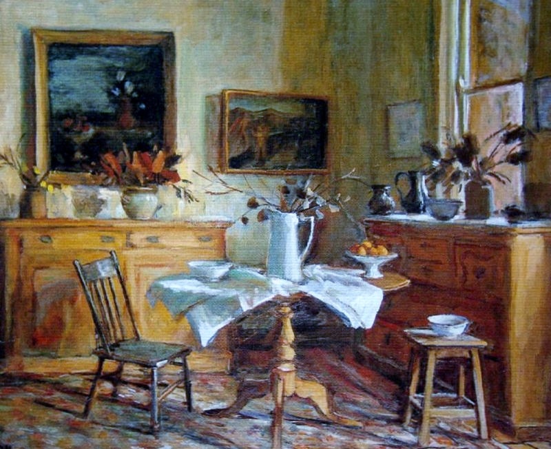 (David Strachan's dining room with white jug II); Margaret Olley; c ...