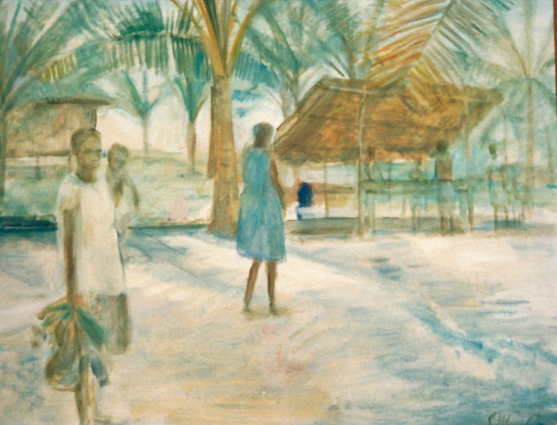 (Village scene, New Guinea) a; Margaret Olley; 1968 | eHive