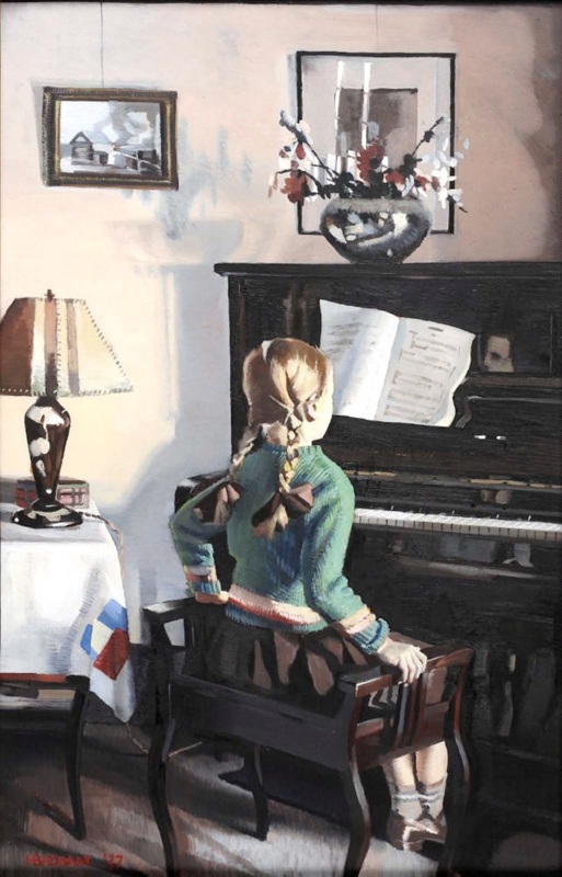 Interior (also Known As Girl At The Piano); Herbert Badham, 1899-1961 