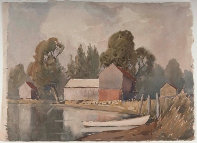 Boatsheds Narrabeen; John W. MAUND, 1876-1962; 1941; 1941_10