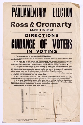 Election poster, Ross & Cromarty 1945; CRMCH.2023.10