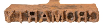 Small branding iron marked 'Cromarty'; CRMCH.2009.003; CRMCH 2009.03