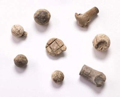 19 piece of 19th C lead bullets; CRMCH.1996.34