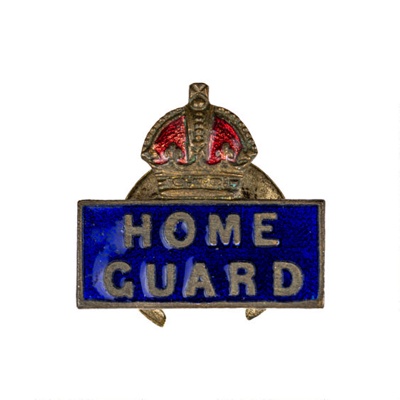 Home Guard badge WWII blue & gold; CRMCH.1996.35