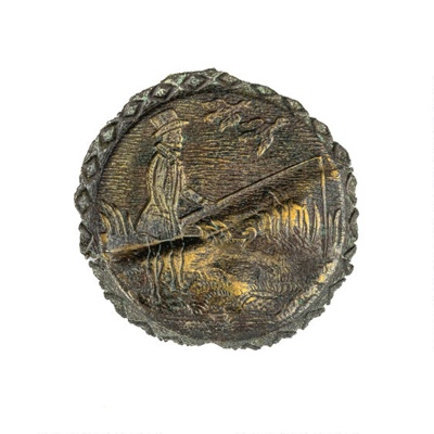decorated button [fisherman with rod); CRMCH.2006.40