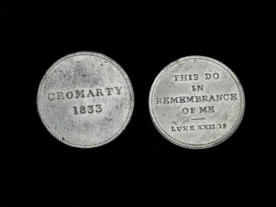 Communion Token: Cromarty 1833; CRMCH.2013.023; CRMCH 2013.023