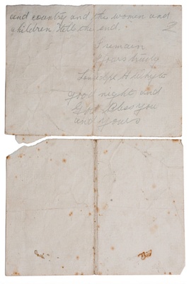 Letter from soldier in Cromarty Hospital, 1914/18; CRMCH 1990.86