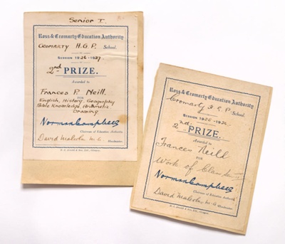 2 x (?) certificates, Cromarty School; CRMCH.2000.04