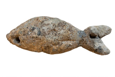 Lead Pilgrim's Token (?) in shape of fish; CRMCH 1991.56