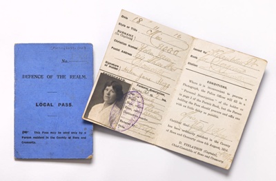 Civilian Pass 1916 - Helen Hogg; CRMCH 2014.08.05