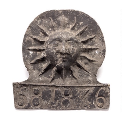 Sun Insurance plaque no 681876 given to donor's father; CRMCH.2000.01