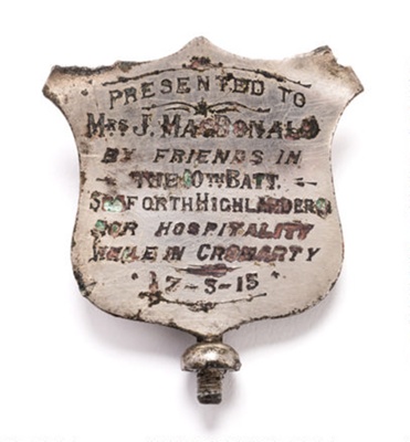 Presentation Medal; March 1915; CRMCH.2012.006; CRMCH 2012.006