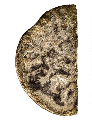 Henry III, cut halfpenny from longcross penny 2 (1248) Canterbury Nicole; CRMCH 1992.06