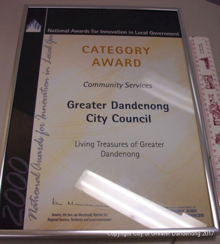 Local Government Award certificate; CVC 11 eHive