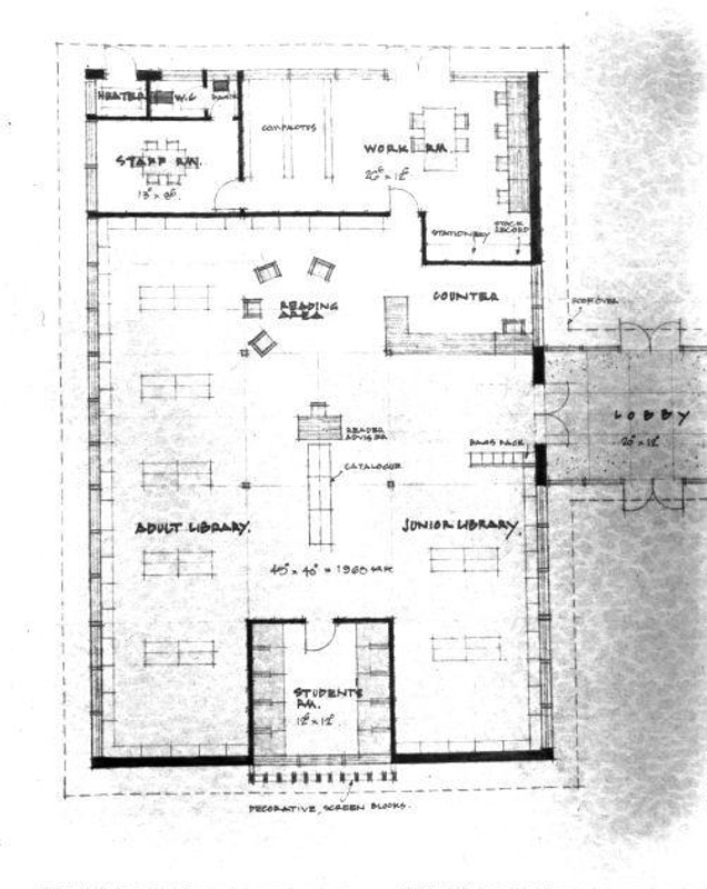Library Plans; Graham Southam; 1967; 10.1105.01 eHive