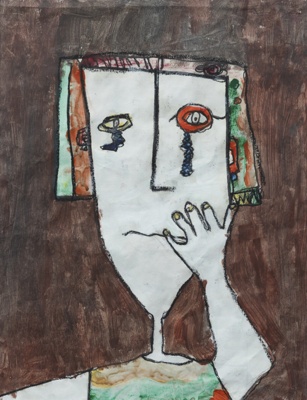 Portrait - Crying Woman; Unknown Artist