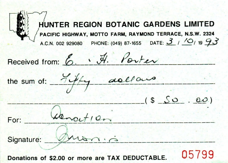 Ephemera Receipt From Botanic Gardens 1993 PH 1898 On EHive