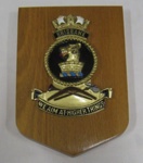 Naval plaque with the insignia of HMAS Brisbane; Badges & Crests Ltd; OWM2015/97