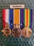 World War I Medals with Ribbons - H. Yeomans; 1914-1920; OWM2019/134:1-3