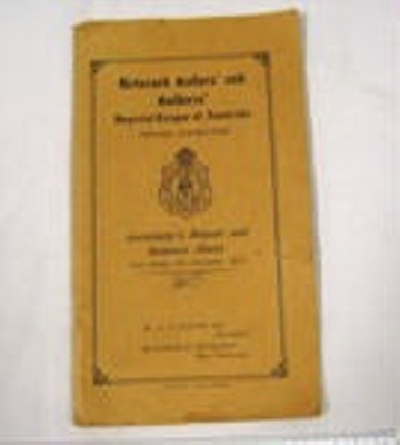 Booklet - Secretary's Report and Balance Sheet for the Returned Sailors' and Soldiers' Imperial League of Australia 1922; Advocate Print; 1922; OWM2015/46