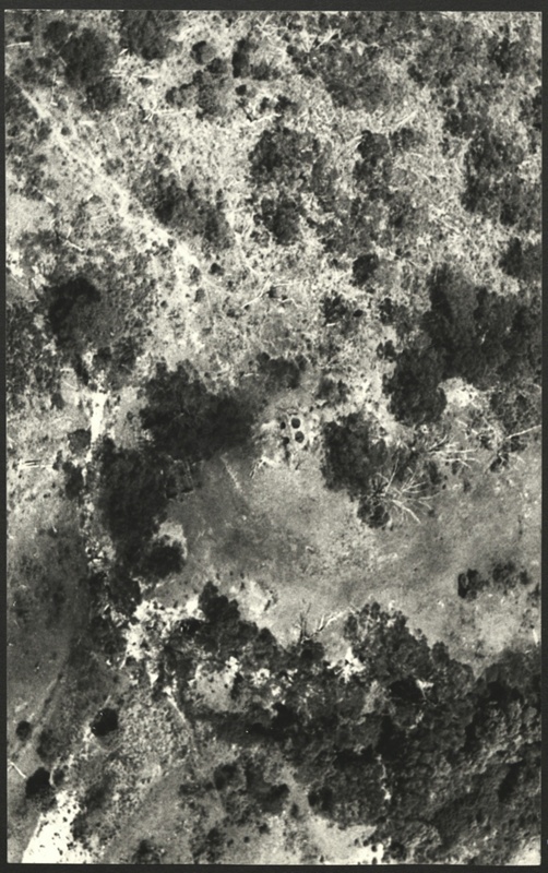 Aerial photo of remnant Cornish quartz roasting pits; Unknown; 1885