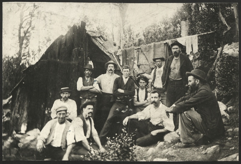 Group of eleven workmen including Elias and James Evans; 2022.1576 eHive