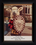 Photo - Larry the Lamb with the Ranfurly Shield - 1983; 1115