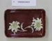 Chinese mid brown glazed dish with white floral decoration; Unknown maker; Unknown; CR2020.042.6