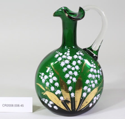 Victorian green glass jug; Unknown maker; Unknown; CR2008.008.45