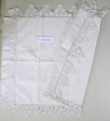 Linen pillowcase; Unknown maker; Unknown; CR1985.1265