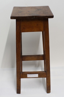 Wooden bar stool; Unknown; Unknown; CR2012.034