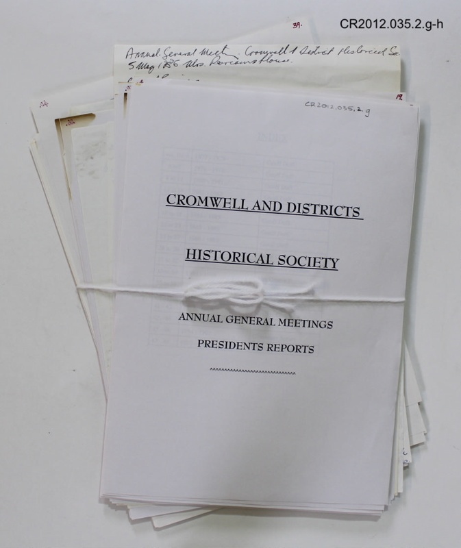 Cromwell and Districts Historical Society Inc Records; CR2012.035.2 eHive