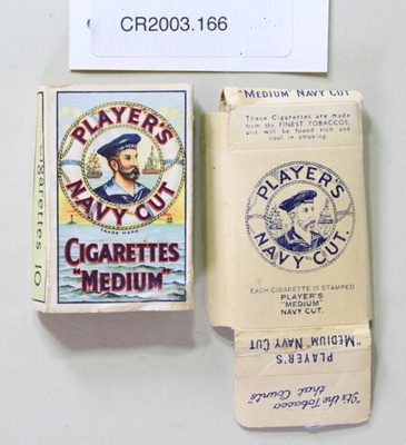 cigarettes with sailor on packet A Player's Navy Cut cigarette package from the 1960s or 70s John Player & Sons :Player's