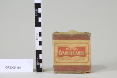 Box of cyanide gauze.; Unknown maker; Unknown; CR2005.184  