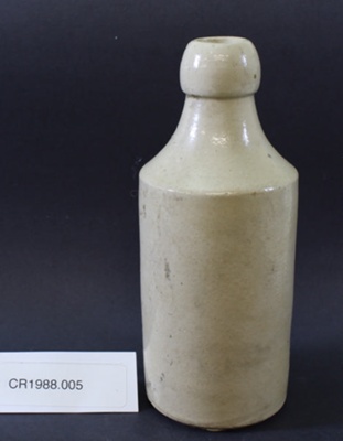 Stoneware ginger beer bottle; Unknown maker; Unknown; CR1988.005