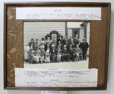 Group photograph, Lowburn Ferry School Reunion, no date ; Unknown maker; 1930's; CR1985.018