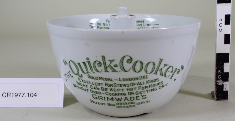 Ceramic Pudding Basin Quick Cooker Grimwade Brothers 1911 CR1977 ceramic-pudding-basin-quick-cooker-grimwade-brothers-1911-cr1977