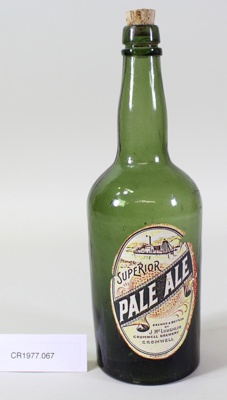 Dark green beer bottle & new cork; Unknown maker; Unknown; CR1977.067