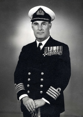 Photograph of Captain C P Norman DSO, DSC, RN, Captain of HMS Ganges in ...