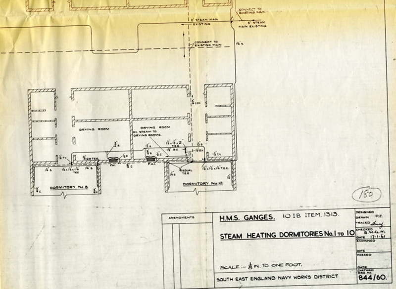 The original Engineer's plan for the Steam Heating system for