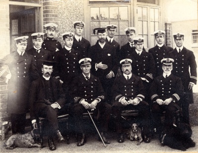 Photograph of a group of officers of HMS Ganges circa 1907 ...