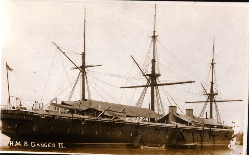 Photograph of a postcard of HMS Ganges ll.; photographer; SHHMG:A4703 ...