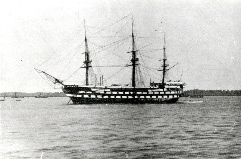 photograph of HMS Ganges anchored off Dovercourt..; photographer; SHHMG ...