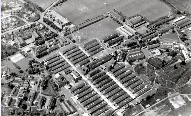 Aerial view of HMS Ganges, the establishment, taken in 1959