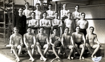 Photograph of the Water Polo team in 1948; photographer : Photokraft ...