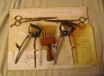 Hairdressing tools - 2 cutters, 2 scissors, 1 brush
; SH1968-1678