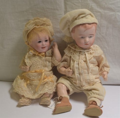 Boy and Girl Porcelain Dolls; SH1968-5509