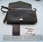 Handbag - black leather, flap with press stud close - 2 handles
; SH1968-3050