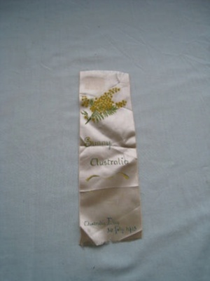 Book mark - Australia Day - satin ribbon hand painted with wattle and Sunny Australia
; SH1968-2007