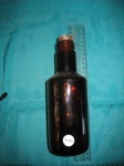 Bottle - brown round with cork
; SH1968-3080